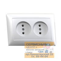 PC16-372 Розетка 2-ая с/з бел. СП,16А