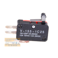 V-152-1C25 SPDT 1NO 1NC 3Pin короткие концевой выключатель с прямым рычагом на шарнире