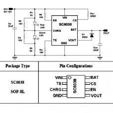 Микросхема контроллера заряда SC6038 SOP-8