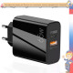 Зарядное устройство (быстрая зарядка) 65W/QC NoBrand KeKe-F001, 3.0/USB3.0 + Type-C для, white 5v-9v-12v-15v-20v 3A,