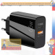 Зарядное устройство (быстрая зарядка) 65W/QC NoBrand KeKe-F001, 3.0/USB3.0 + Type-C для, white 5v-9v-12v-15v-20v 3A,